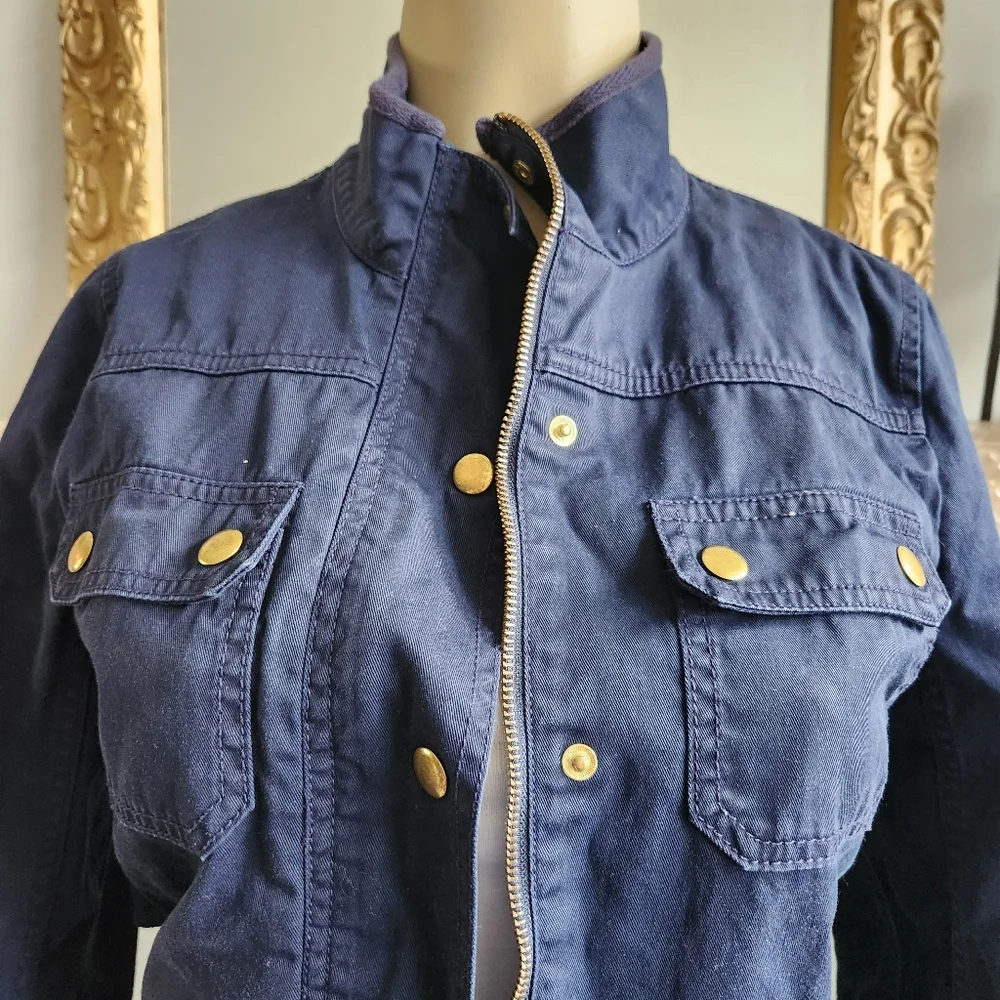 J. Crew Blue Relaxed Fit Boyfriend Field Jacket Size XS Preppy Heritage Military